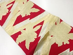 アンティーク　花模様織出し袋帯（材料）